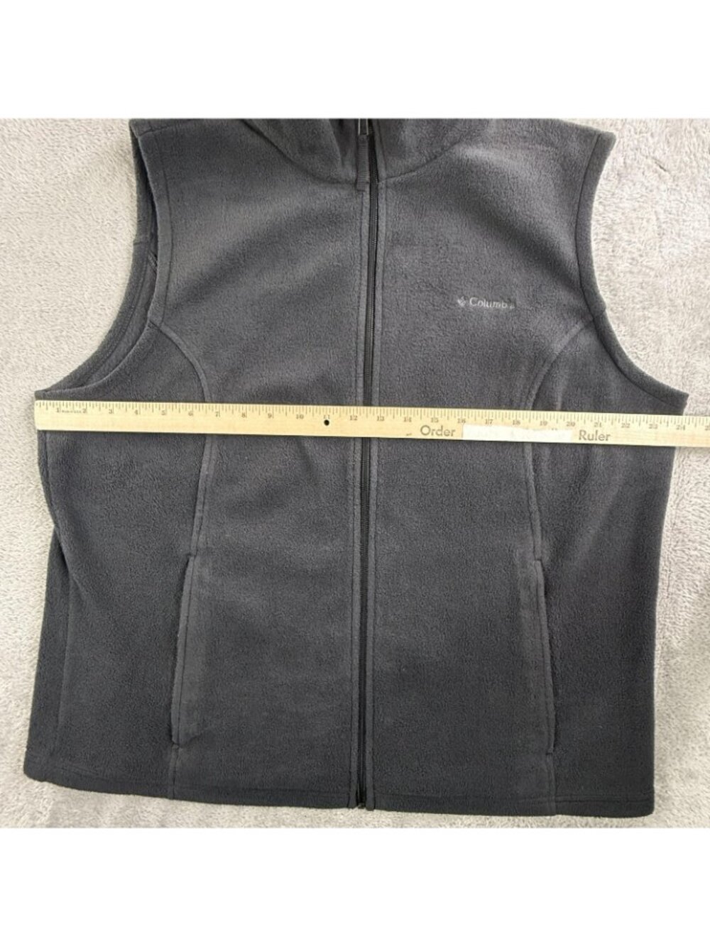 Columbia Vest Womens 1X Gray Fleece Full Zip Lightweight Pockets Outdoor Hiking - Picture 7 of 11